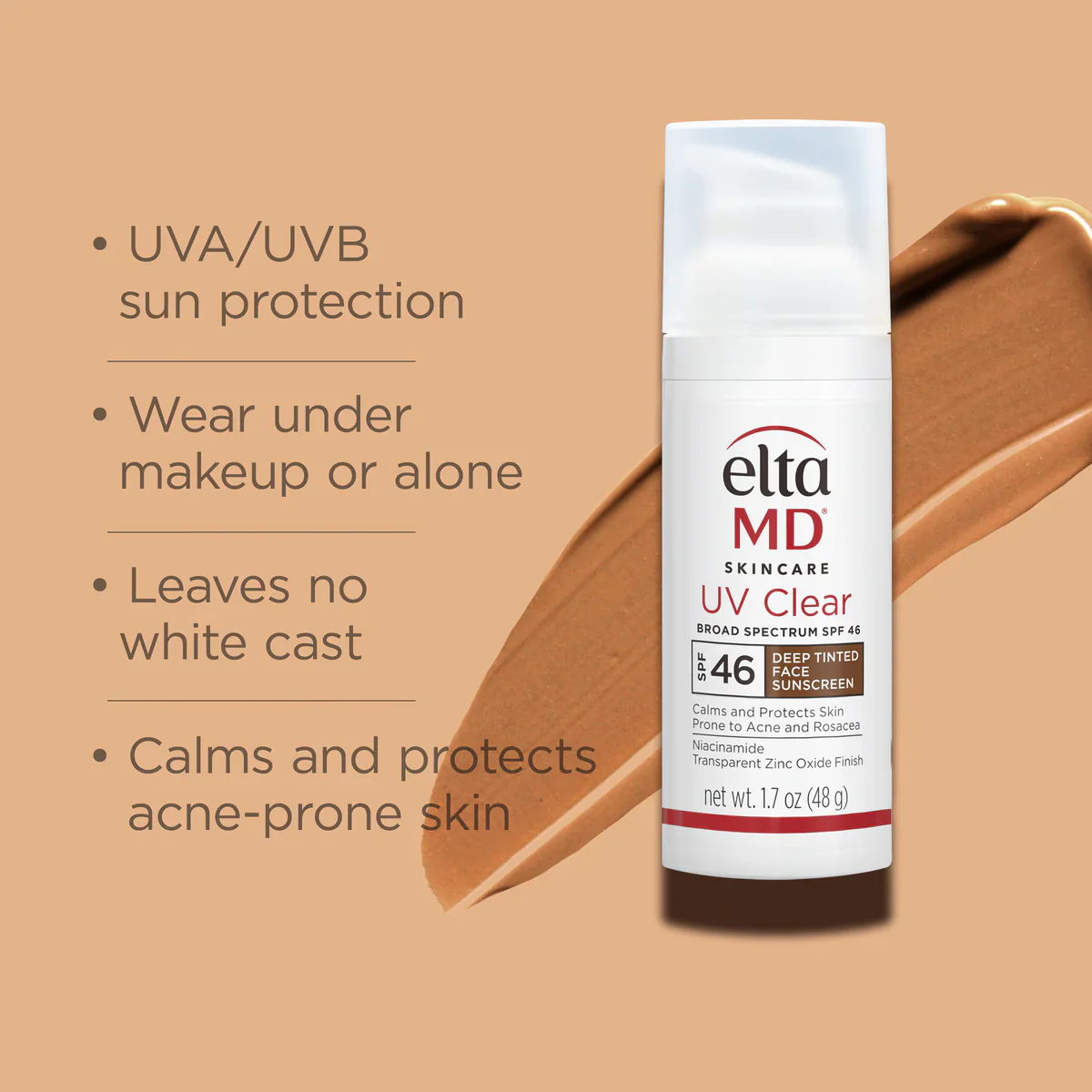 EltaMD UV Clear Deep Tinted SPF 46 - NOW 60% OFF RRP - Calming Sunscreen for Deeper Skin Tones - Image 3