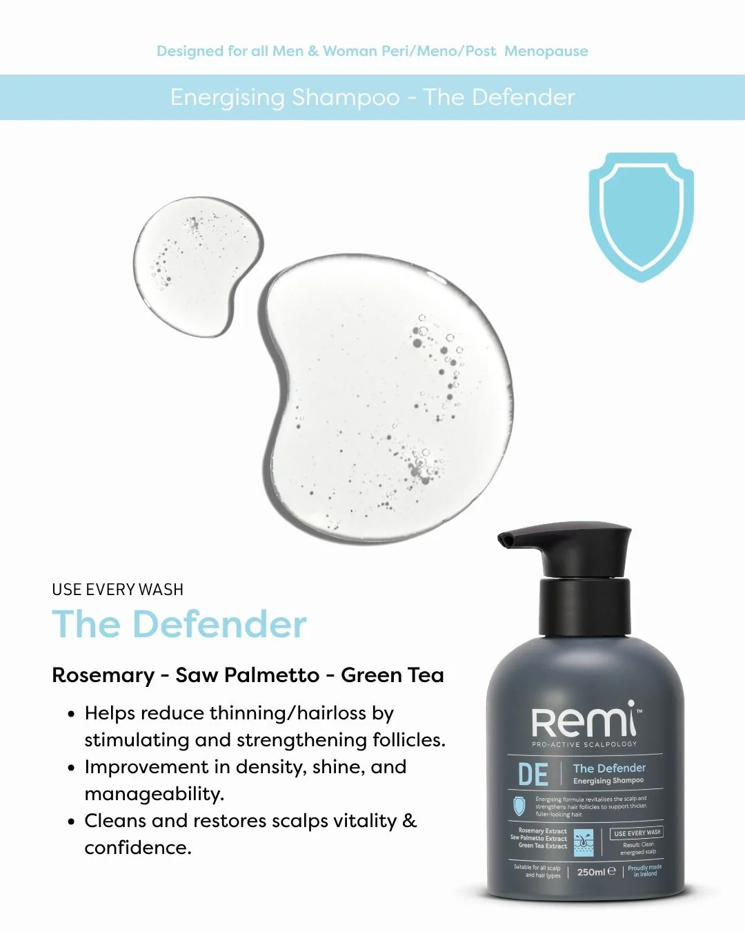 Remi The Defender Energising Shampoo 250ml - Image 3