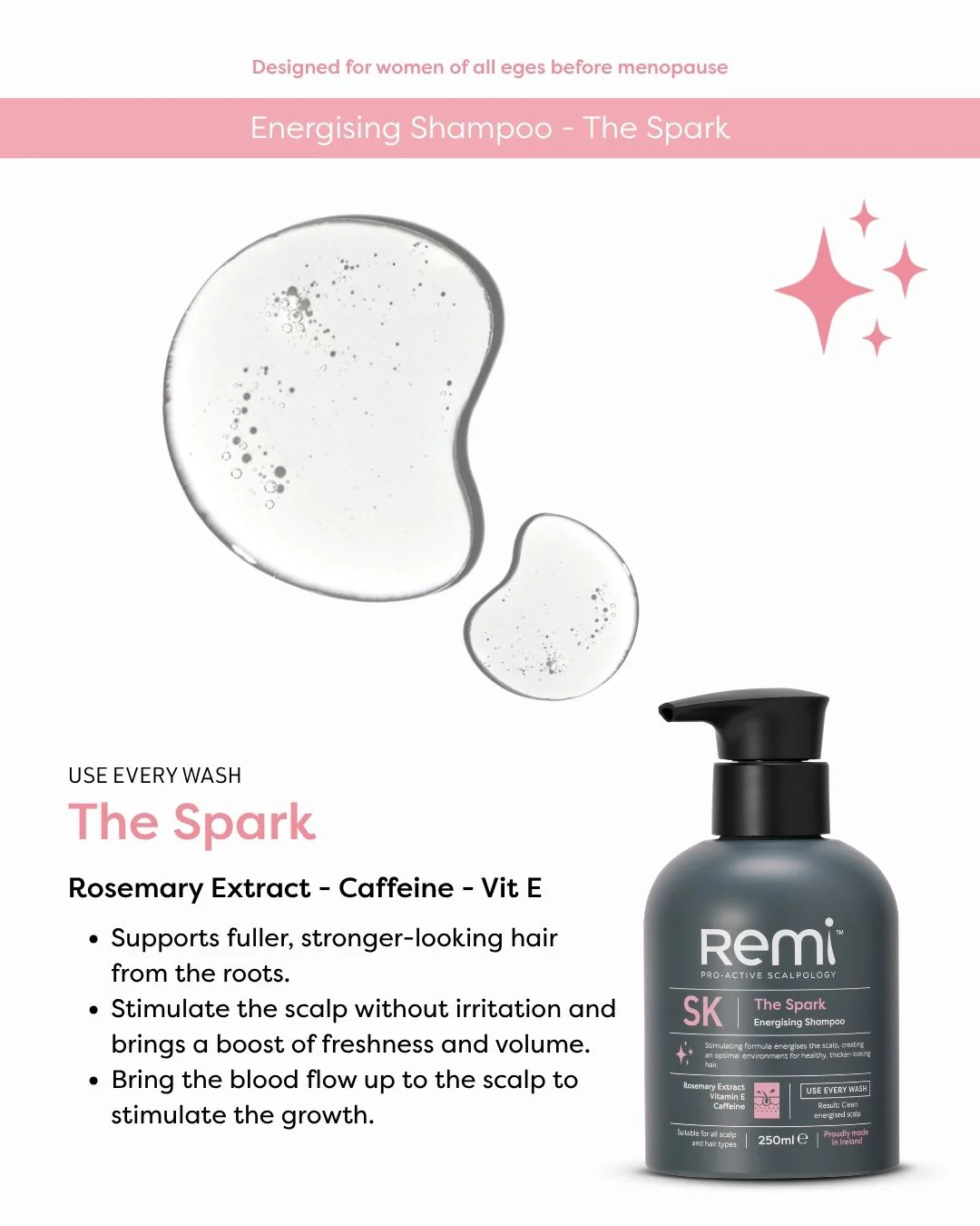 Remi The Spark Energising Shampoo 250ml - Image 3